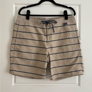 Patagonia Tan and Black Board Shorts Lightweight Swimwear